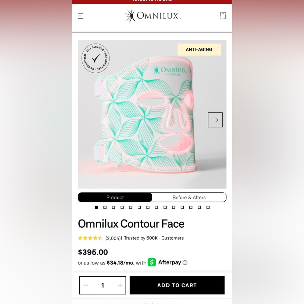 Omnilux Red light mask